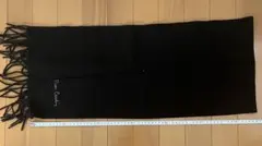 Pierre Cardin フリンジ付きマフラー 黒