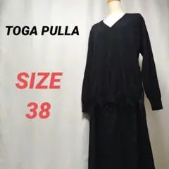 美品】 トーガプルラ ストレッチブロードブラウス フェザー ブラック
