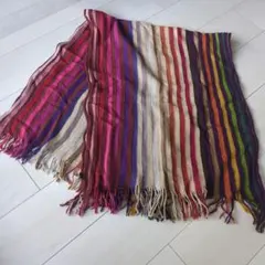 LUPUY マルチカラーストライプストール　ストライプデザイン マフラー 多色
