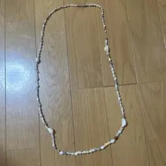 ナチュラルシェルロングネックレス　ハワイ土産
