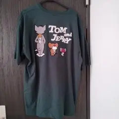 新品★大きいサイズ3LトムとジェリーTシャツ ダークグリーン