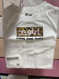 X-girl レオパードボックスロゴ Tシャツ ホワイトのサムネイル