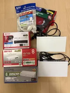 LANケーブル HUB セット BUFFALO ELECOM サンワサプライ