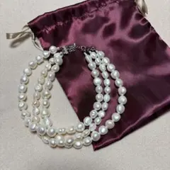 淡水パール チョーカー　三連