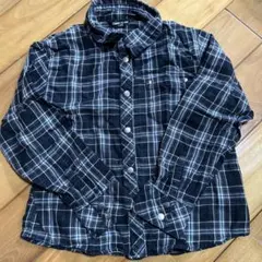 COMME CA ISM 長袖シャツ 110A 黒白チェック