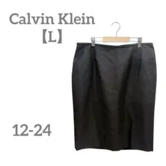 Calvin Klein 【L】タイトスカート 裾スリット サイズ10 黒
