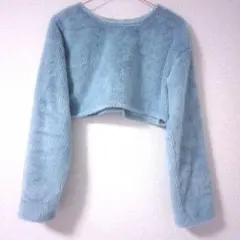 レイビームス ティファニーブルー クロップドニット ニット