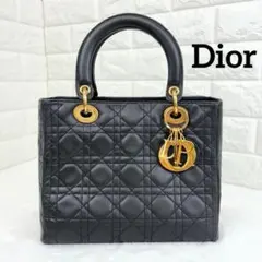 美品✨ ディオール ハンドバッグ レディディオール 黒 ラムスキンのサムネイル