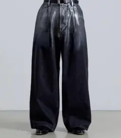 SINSS シンス 箔 グラデーション ワイド バルーン デニム