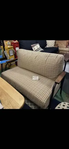 廃盤品】クラッシュゲート チェルシーソファ ブラウン チェック柄2人