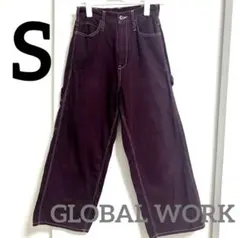 GLOBALWORK パープル ブラウン カーゴパンツ S