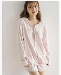 ジェラートピケ バリエーションパイルパーカー&ショートパンツ さくらんぼ柄