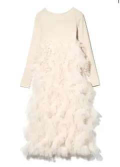 新品 NOTRE émor ruffle tulle dress ノートルエモア