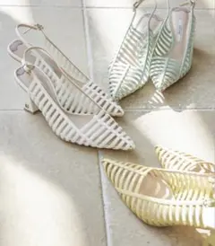 Herlipto Becca Slingback Sandals ホワイト 38 - メルカリ