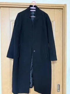 mizuiro ind ミズイロインド☆フーディロングコート ブラック mizuiro ind (ミズイロインド) テーラードロングコート