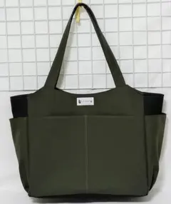 ブラウン系ウール 前Dカン付き サイドポケット 肩掛けトートバッグ