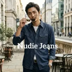 【極美品】定価2万円 ヌーディージーンズ デニムシャツ 濃紺 S（日本M相当）のサムネイル