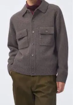 お値下げ！UNIQLO Uラムニットジャケット 男女Sサイズ　ブラウン　ユニクロ