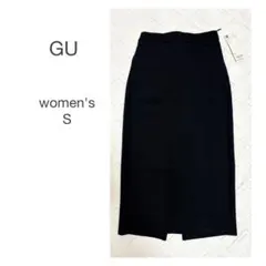 GU タイトスカート カットソータイトスカート 黒 ウエストゴム S 伸縮性有りのサムネイル