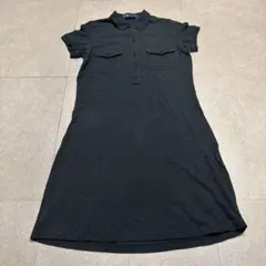 Ralph Lauren ポロシャツ　半袖　黒　ブラック　ワンピース　L