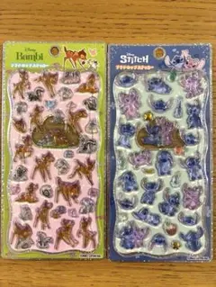 プチドロップステッカー　スティッチ　バンビ　ディズニー