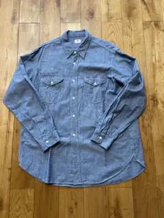 ブッチャープロダクツ　シャンブレーシャツ　アットラスト アットラスト シャンブレーシャツ 黒 ブッチャープロダクツ timeworn