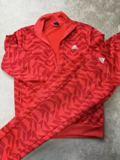 adidas 赤 ジャージ 上下セット