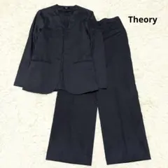 Theory パンツスーツ ノーカラージャケット ネイビー S