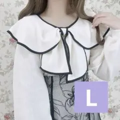 しまむら　パイピングリボンプルオーバー　L