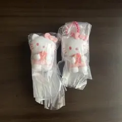 ハローキティ　ワントーンマスコット　キーホルダー　2個　ガチャガチャ