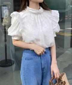 NICE CLAUP 2wayボウタイフリルブラウス