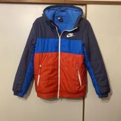 Nike フード付きナイロンジャケット 赤青グレー　M