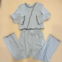 SHEIN フリル付きライトブルーパジャマ 120