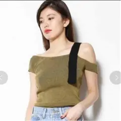 雑誌掲載★LAGUNAMOON アシンメトリーＫＮＩＴプルオーバーマスタードのサムネイル