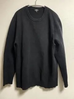 ウォッシャブルミラノリブクルーネックセーター ブラック XXL