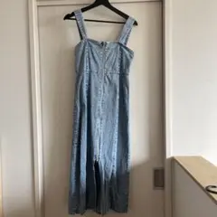 ライトブルージップアップロングスカート　thevon Fサイズ