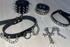 スタッズチョーカー ブレスレット 十字架ネックレス パンクグランジ Y2K