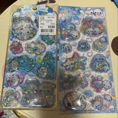 ぷくぷくあわわちゃん　スパンコールパーティー　ウォーターインシール