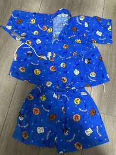 ベビー キッズ アンパンマン 男の子 甚平 藍色 青 ネイビー 80