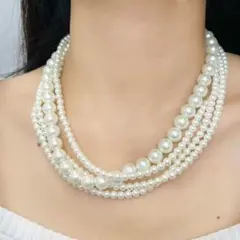 パール調 ネックレス 上品 華やか 結婚式 二次会 パーティー フォーマル
