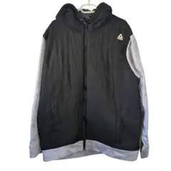 Reebokフード付き黒グレーフルジップジャケットメンズXL