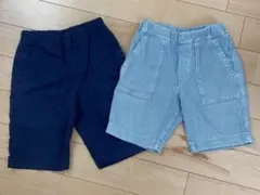 UNIQLO GU ネイビー ブルー　120 130 サイズ 半ズボン　2枚