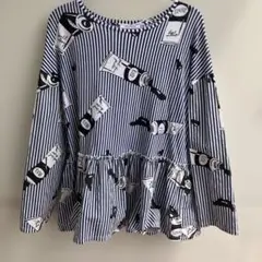 ZARA TRFストライプ柄ペプラムTシャツ Mのサムネイル