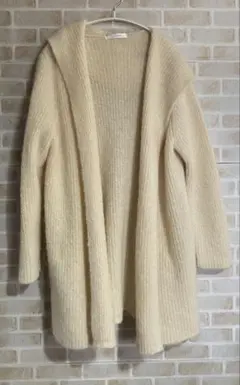 DoCLASSE フード付きカーディガン アルパカ89% M〜XL