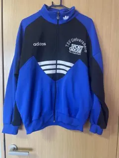 adidas トラックジャケット 青/黒