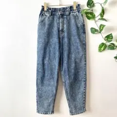 テーパードデニム ハイウエスト ゆったり ウエストゴム 伸縮性あり