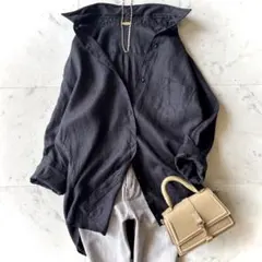 極美品 ミューズドゥドゥーズィエムクラス リネン 麻 ロングシャツ 襟