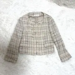 KUMIKYOKU ノーカラージャケット サイズ2 ベージュ系