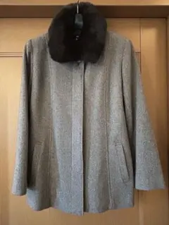 ハイセンス　ラビットファー付キャメル.カシミア.アンゴラ.アルパカ混上品なコート