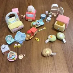 すみっコぐらし　人形リーメントお風呂デリバリーパン屋さん電車 冷蔵庫車ドレッサー